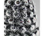 Christmas Tree 90CM Fibre Optic Green Snowy White Tipped Multicolour 8-Modes LED Lights