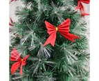 Christmas Fibre Optic Green Tree With Red Bowknot 90 CM Ultra Bright Multicolour Changing LED Lights