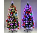 Christmas Fibre Optic Green Tree With Red Bowknot 180 CM Ultra Bright Multicolour Changing LED Lights