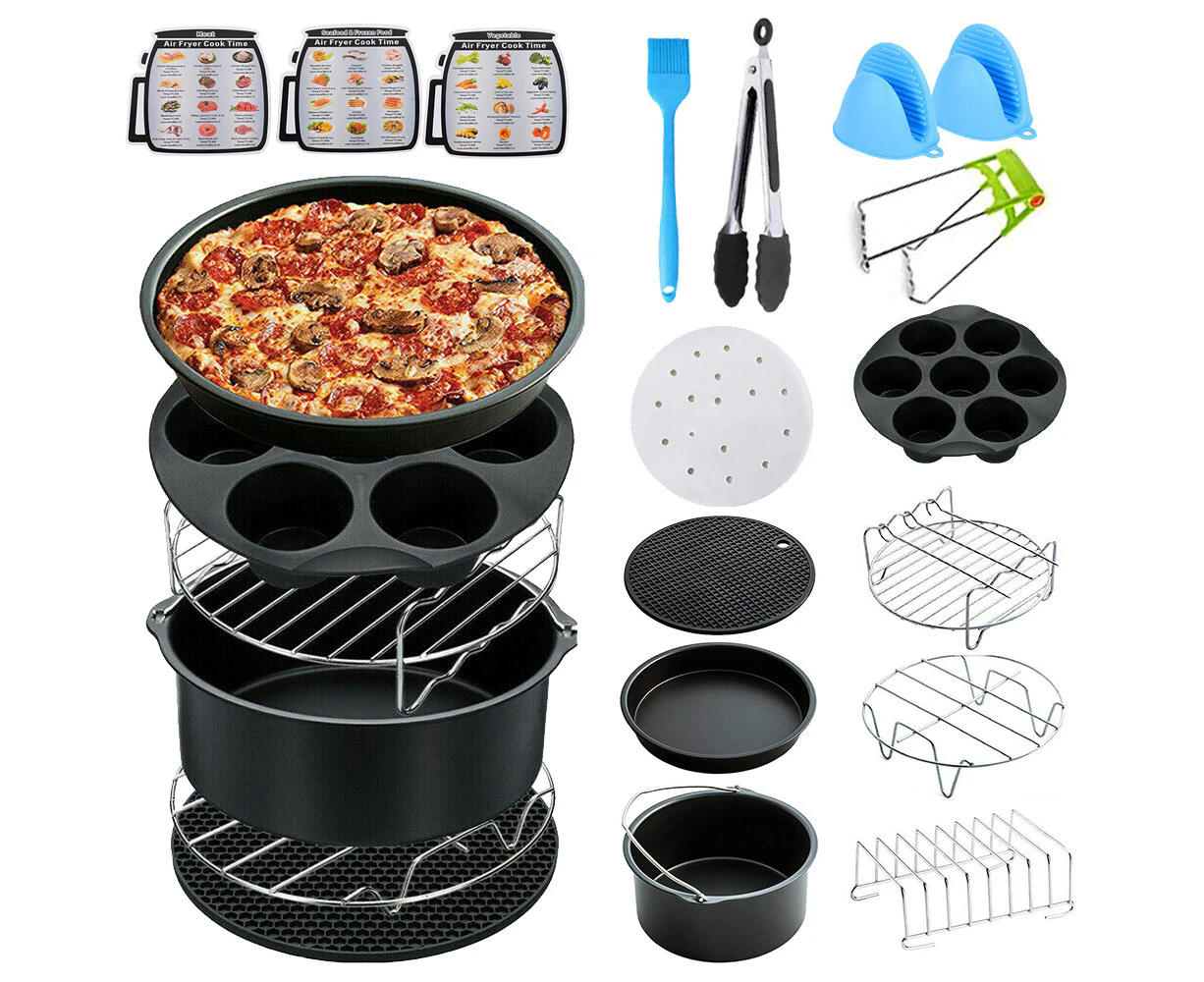 7'' /8" Air Fryer 17PCS Accessories Frying Cage Dish Baking Pan Rack Pizza - 8'' Fryer Accessories