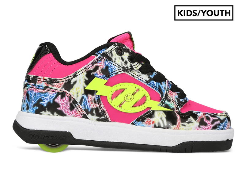 Heelys Girls' Cosmical 1-Wheel Skate Shoes - Black/Hot Pink/Neon Yellow