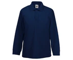 Fruit Of The Loom Childrens Long Sleeve 65/35 Pique Polo / Childrens Polo Shirts (Deep Navy) - BC380