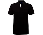 Asquith & Fox Mens Classic Fit Contrast Polo Shirt (Black/ White) - RW4810