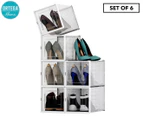 Set of 6 Ortega Home Stackable High Heel Shoe Box - Clear