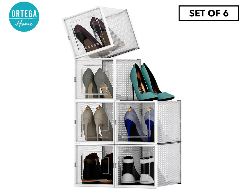 Set of 6 Ortega Home Stackable High Heel Shoe Box - Clear