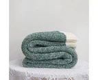 Acrylic Chenille Knitted Blanket Super Soft Plush Throw Rug Blanket 130x160cm Green