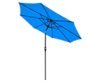 2.7m Aluminum Outdoor Patio Umbrella w/ Crank Tilt Strap Garden Yard Beach Pool