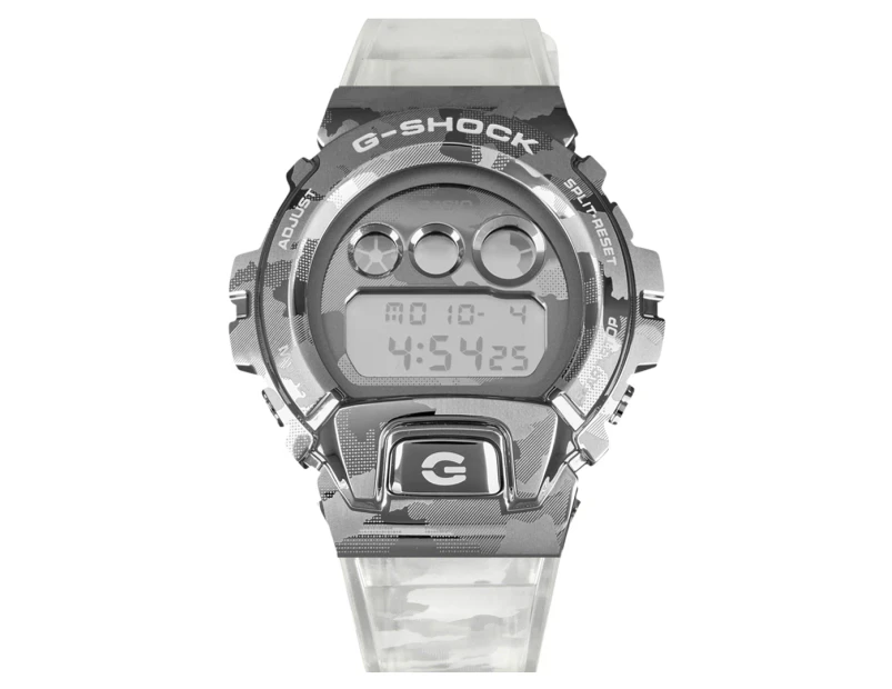 Casio G-Shock Men's 50mm GM6900SCM-1D Camouflage Series Digital Resin Watch - Silver/Semi-Transparent White