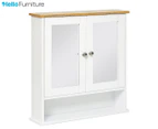 HelloFurniture Auston Double Door Mirror Bathroom Cabinet - White