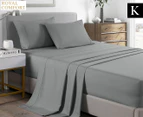 Royal Comfort Bamboo Cooling 2000TC King Bed Sheet Set - Mid Grey
