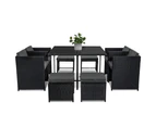 Horrocks 8 Seater Outdoor Dining Set-Black