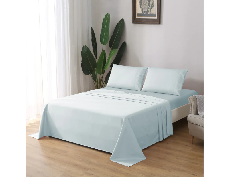 Justlinen Luxury 500 Tc Queen Size Cotton Bedding Bed Sheet Set - Light blue