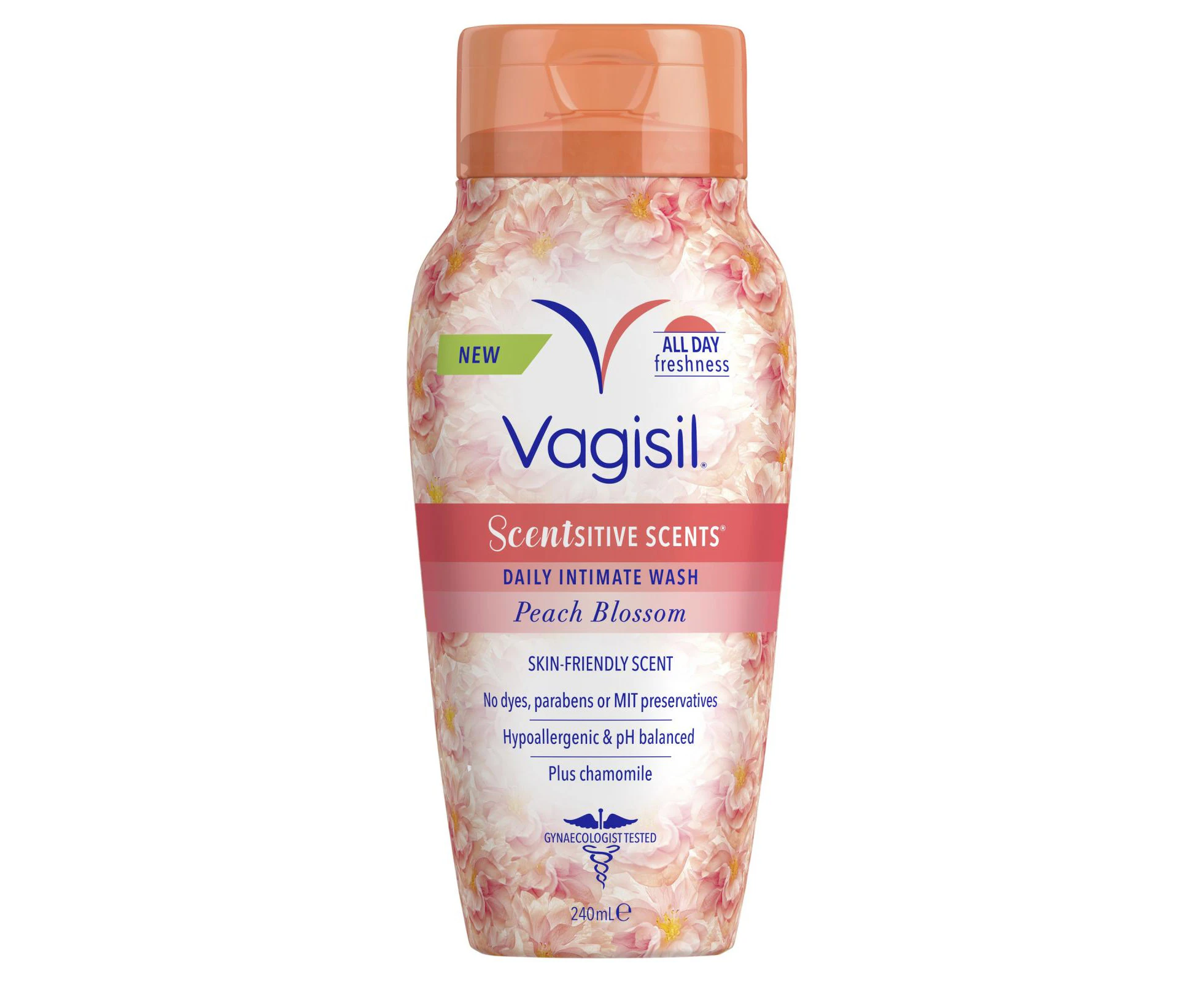 Vagisil Intimate Wash Scentsitve Scents Peach Blossom 240mL