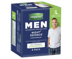 Depend Real Fit Night Defence Incontinence Underwear Men Large 8 Pack