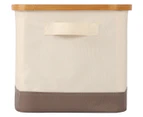 Ortega Home Large Storage Box w/ Bamboo Lid - Cream