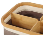 Ortega Home Small Storage Box w/ Bamboo Lid - Cream