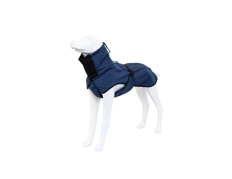 Pet Dog Raincoat Warm Coat Reflective Windbreaker Poncho Jacket Waterproof Jumpsuit -Blue
