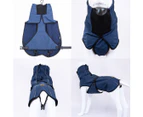 Pet Dog Raincoat Warm Coat Reflective Windbreaker Poncho Jacket Waterproof Jumpsuit -Blue