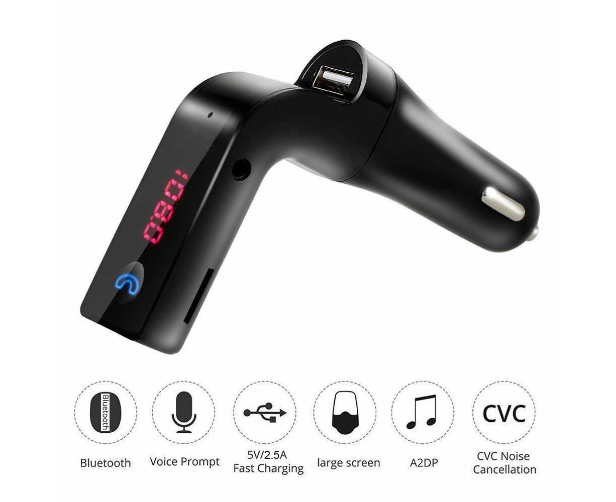 Handsfree Call Car Charger, Wireless Bluetooth TF Card MP3 Music Stereo  Adapter with Dual USB Charger (AU Stock) 