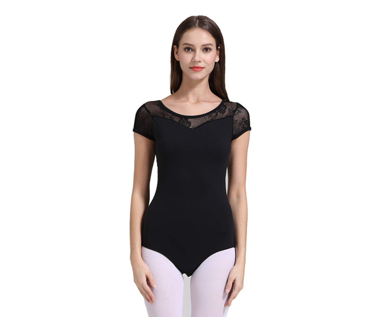 black lace dance leotard