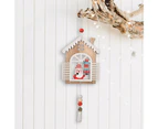 3Pcs Christmas Wooden House Pendant Christmas Tree Hanging Decor - Beige Santa