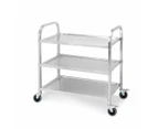 SOGA 3 Tier 75x40x83.5cm Stainless Steel Kitchen Dinning Food Cart Trolley Utility Size Small
