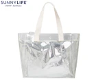 Sunnylife 15L Metallic Carry Me Cooler Tote Bag - Silver/White