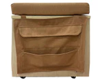 Jooyes Mobile Teacher Stool w/ Storage - Natural/Brown