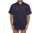 Hard Yakka Men's Closed Front Short Sleeve Shirt - Navy