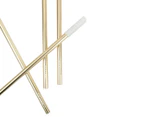 Set of 4 Sunnylife Reusable Metal & Silicone Straws - Gold/White