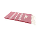 Turkish Towel, Beach Bath Towel, CottonAge Sapphire Series, 375g, Coral Red