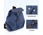 AtailorBird Women Backpack Anti-theft Canvas Small Vintage Rucksack Shoulder Bag Blue