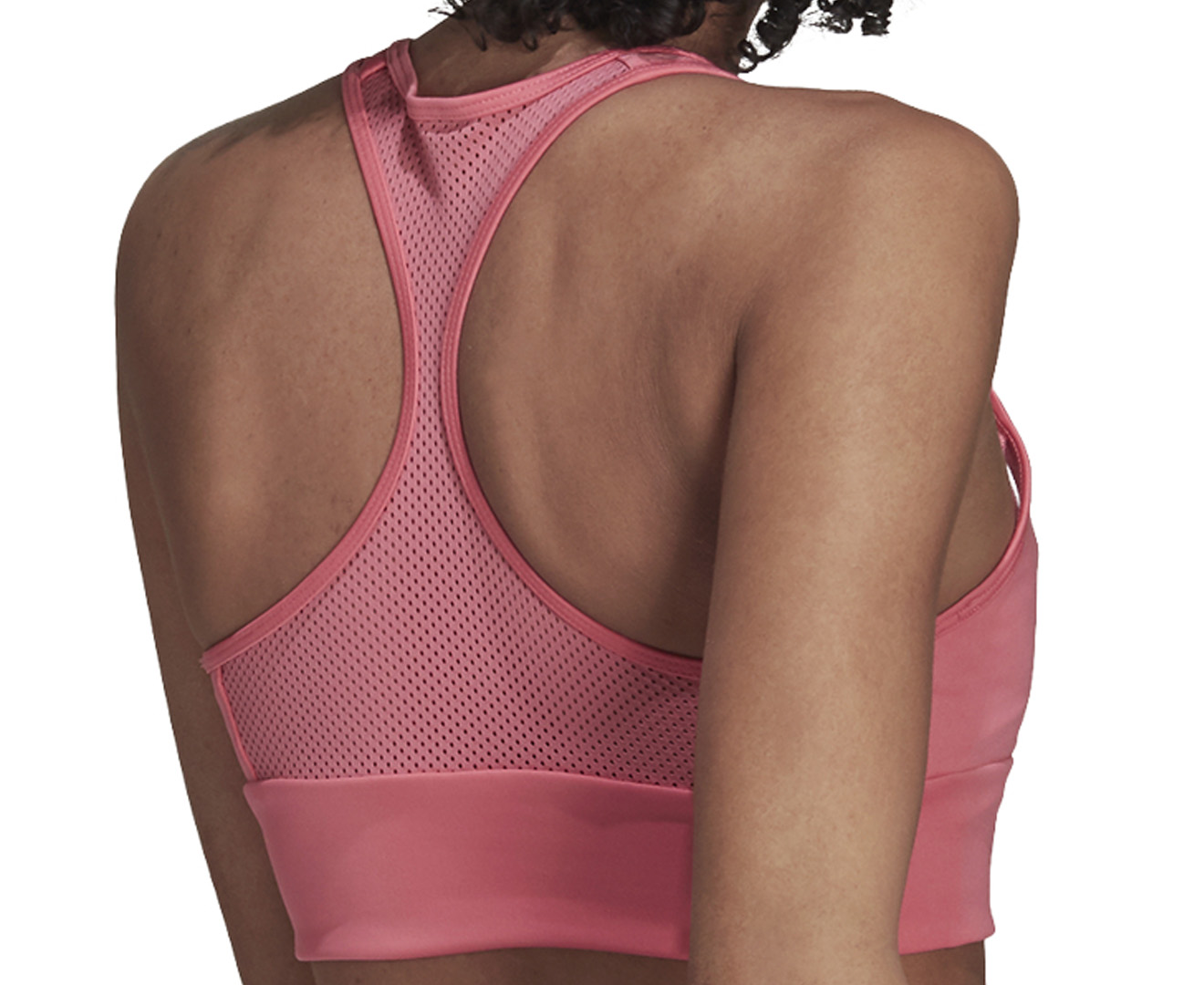 Adidas Women's Aeroready Designed 2 Move Logo Padded Sports Bra Top - Rose