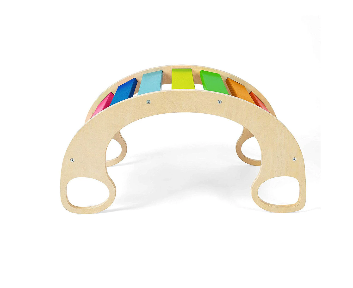 Wooden Rainbow Rocker Play Board Rocking Seesaw