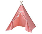 Large Pink Teepee Indian Tent Kids Cotton Canvas Pretend Play House 1.8m