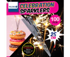 Sparklers 100PCE Celebration Party Birthday New Year's Eve Bright Sparkle Fun - Silver