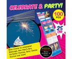 Sparklers 100PCE Celebration Party Birthday New Year's Eve Bright Sparkle Fun - Silver