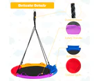 Costway 100cm Kids Tree Swing Seat Flying Saucer Swing Hammock Chair w/Pillow & 4 Handles, Outdoor Playground Yard Garden Toy, Xmas Gift