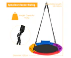 Costway 100cm Kids Tree Swing Seat Flying Saucer Swing Hammock Chair w/Pillow & 4 Handles, Outdoor Playground Yard Garden Toy, Xmas Gift