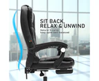 La Bella Massage Office Chair Footrest Ergonomic Executive Computer Work Gaming - Black