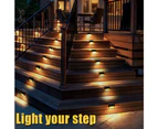 8 Pack of Solar Powered Waterproof LED Stairway Step Lights - Black
