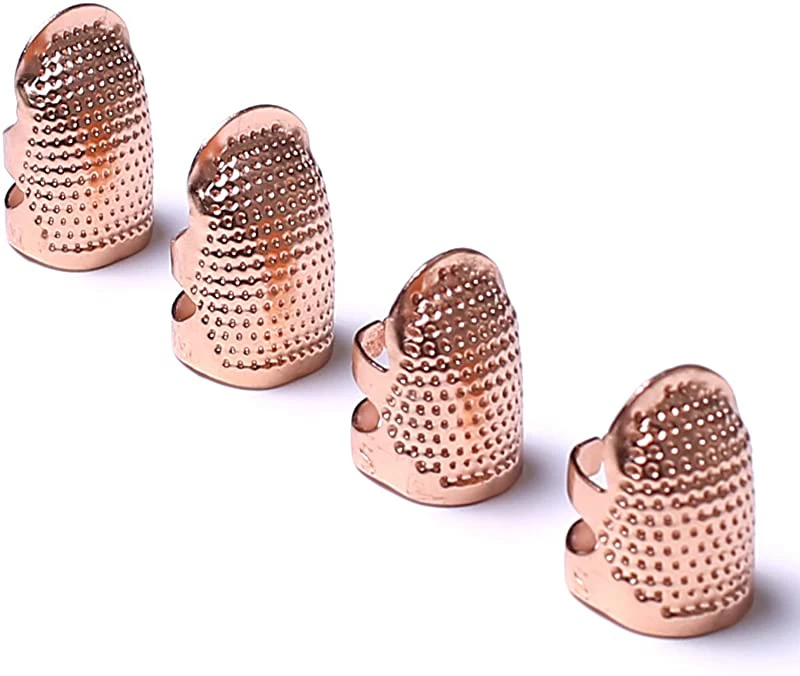 6 Pieces Sewing Thimble Finger Protector,adjustable Metal Finger Shield  Protector For Sewing Embroi