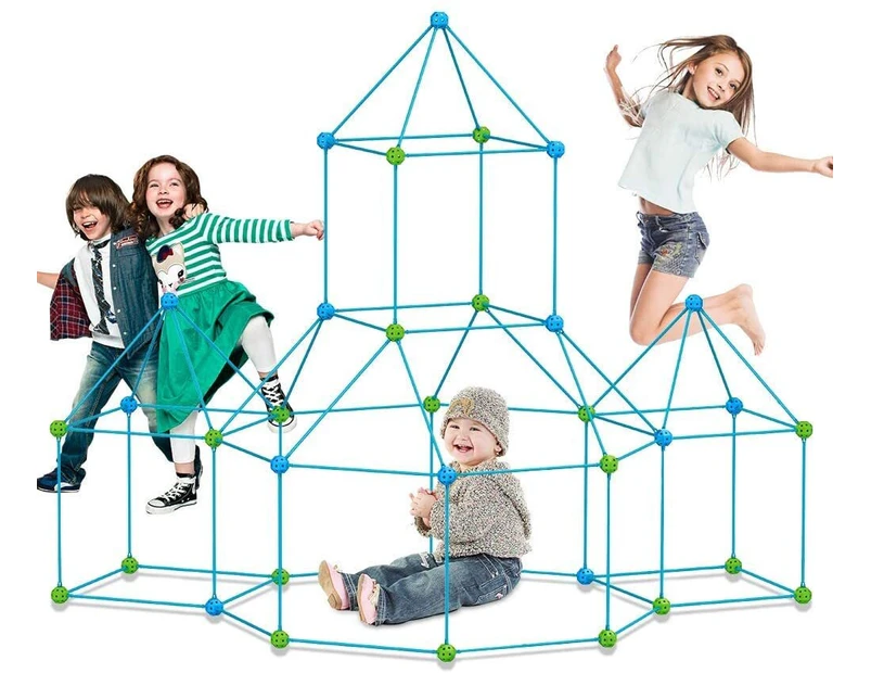 175pcs set Kids Construction Forts Castles Tunnels Fort Construction Tent Building  Kit | Catch.com.au