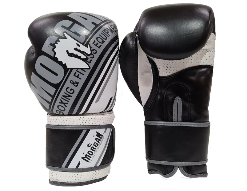 MORGAN AVENTUS LEATHER BOXING GLOVES 10 oz Black