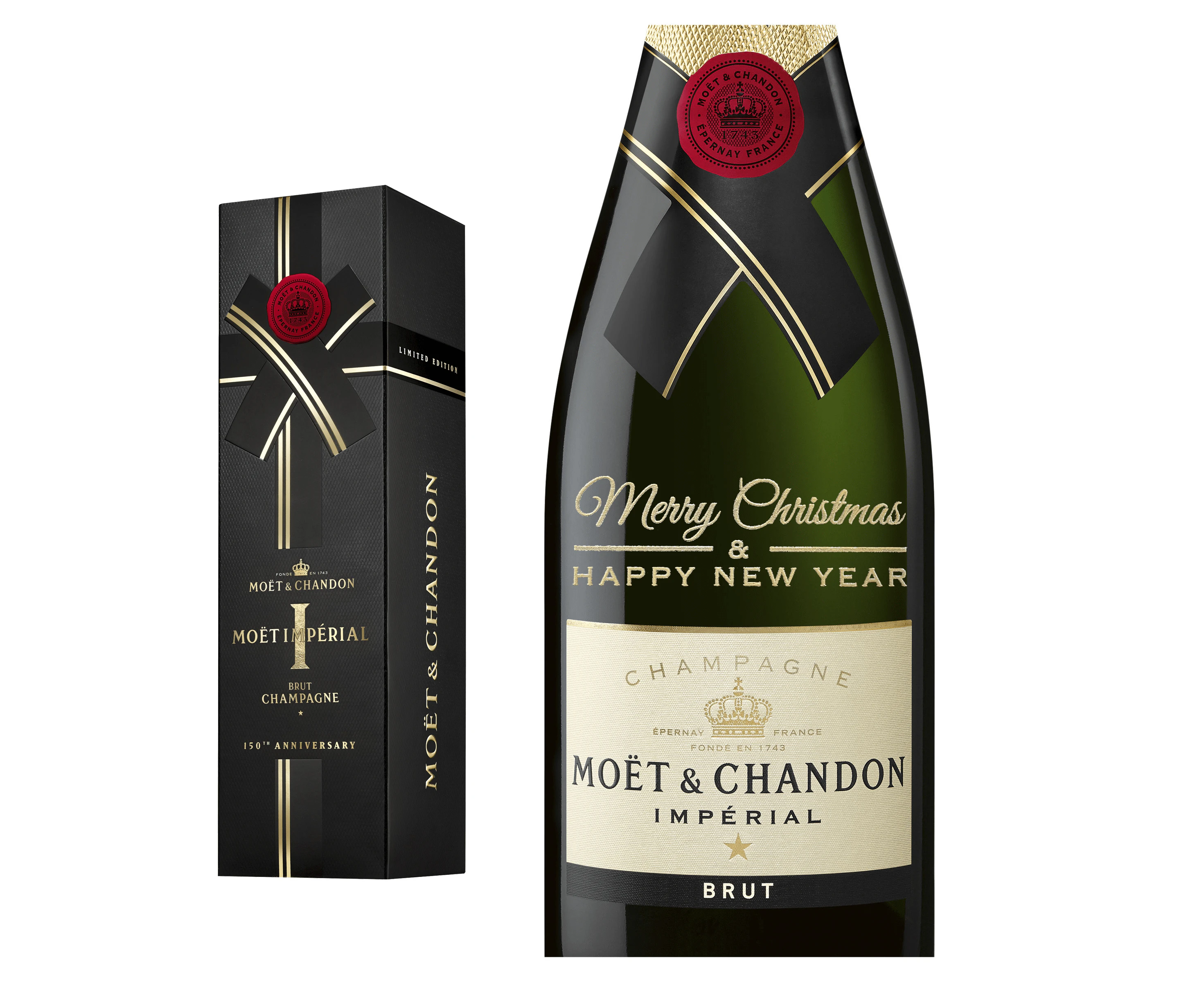 Christmas Edition Moet & Chandon Brut Imperial Champagne NV 750ml - Gift Boxed