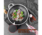 304 Stainless Steel Non-Stick Stir Fry Cooking Kitchen Wok Pan Honeycomb Double Sided