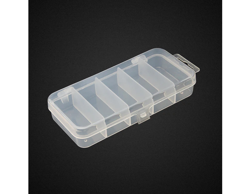 Honbay 2PCS 5 Grid Clear Visible Plastic Fishing Tackle Accessory Box Fishing Lure Bait Hooks Storage Box Case Container Jewellery Making Findings Organise