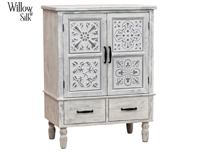 Willow & Silk Hamptons Panel Double Door & Drawer Cabinet