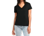 Bonds Women's Originals Light V-Neck Tee / T-Shirt / Tshirt - Nu Black