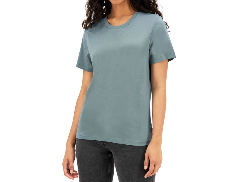 Bonds Women's Originals Mid Weight Crew Tee / T-Shirt / Tshirt - Sage Sky